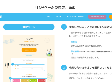 「TOPページの見方」画面