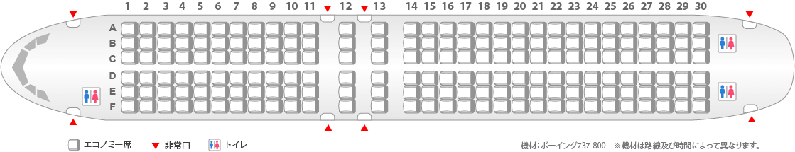 ジェットスター（Jetstar・JJP）機内の座席表