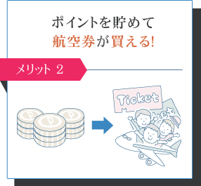 ポイントをためて航空券が買える！