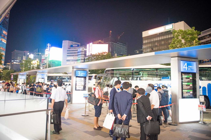 東京駅八重洲からのバス乗り場