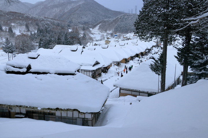 大内宿の雪景色