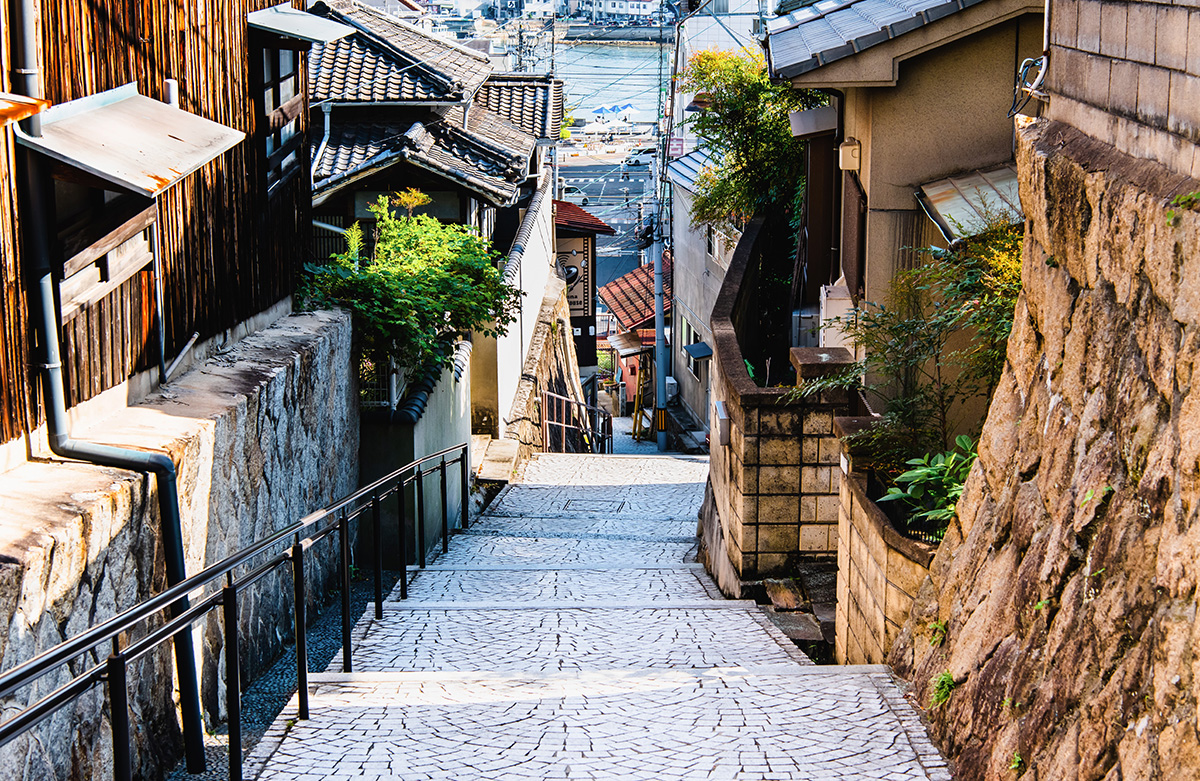 歴史を感じる猫の細道