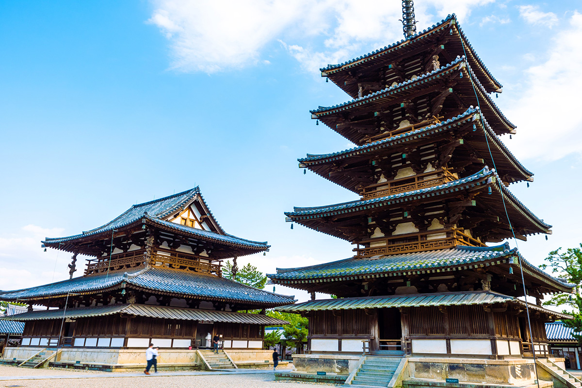 法隆寺の五重塔と金堂