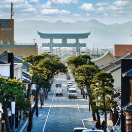 出雲大社 神門通りと宇迦橋の大鳥居