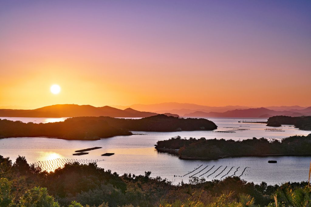 伊勢志摩 桐垣展望台から眺める夕焼け