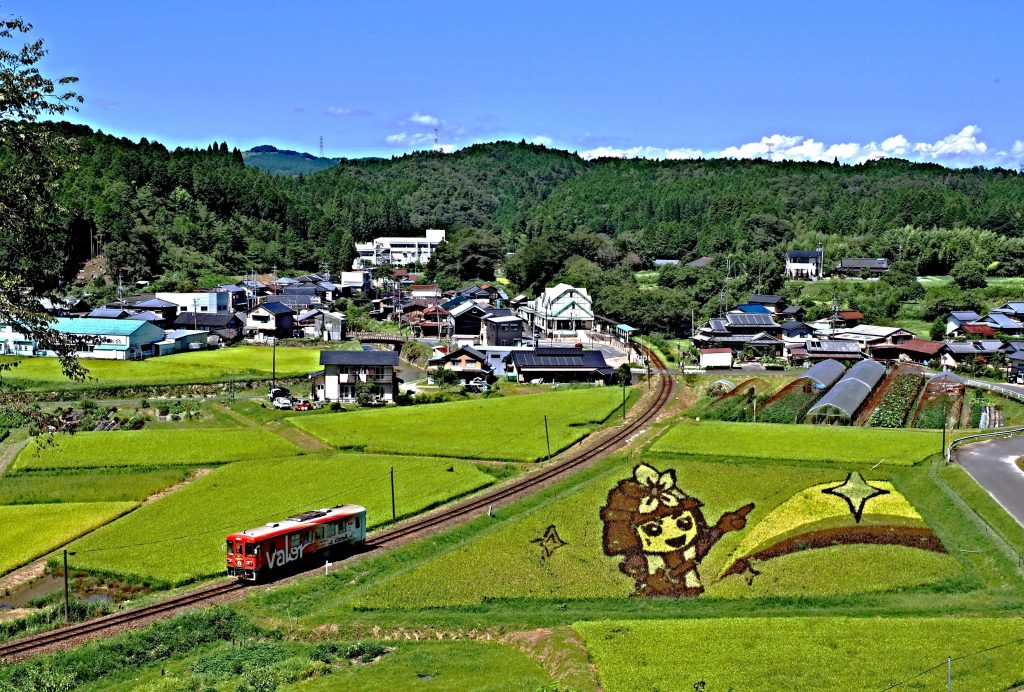 明知鉄道と田んぼアート